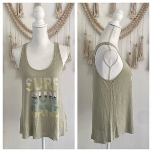 Project Social T pistachio green knit tank top beach vibes surf sun sand medium